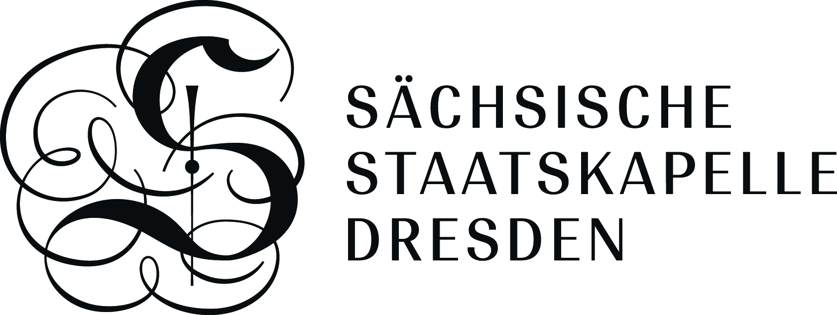 LOGO Staatskapelle completo-negro sobre blanco
