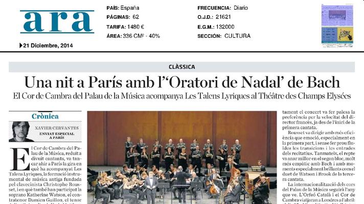 Una noche en París con el Oratorio de Navidad de Bach
