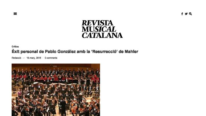 Éxito personal de Pablo González con "La resurrección" de Mahler