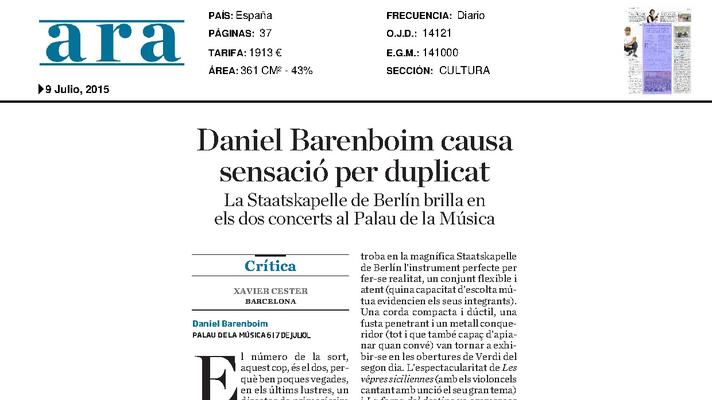 Daniel Barenboim causa sensación por duplicado