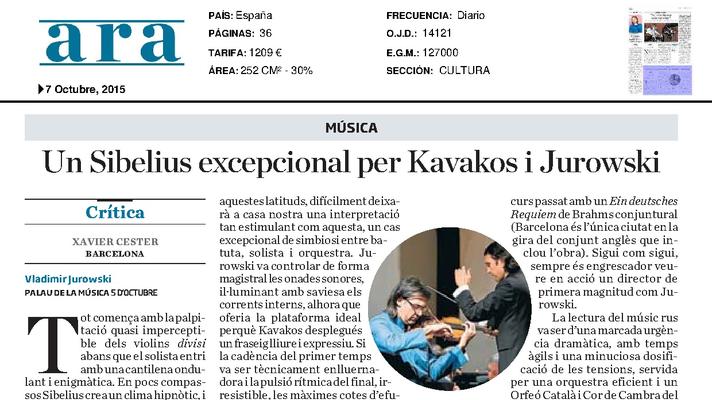 Un Sibelius excepcional para Kavakos y Jurowski
