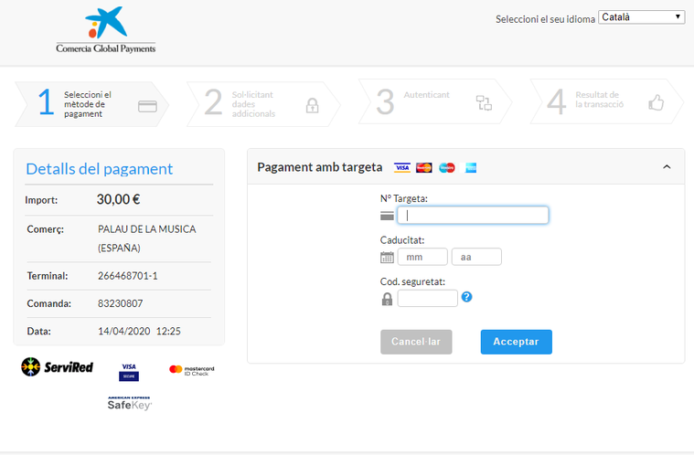 pasarela pagament