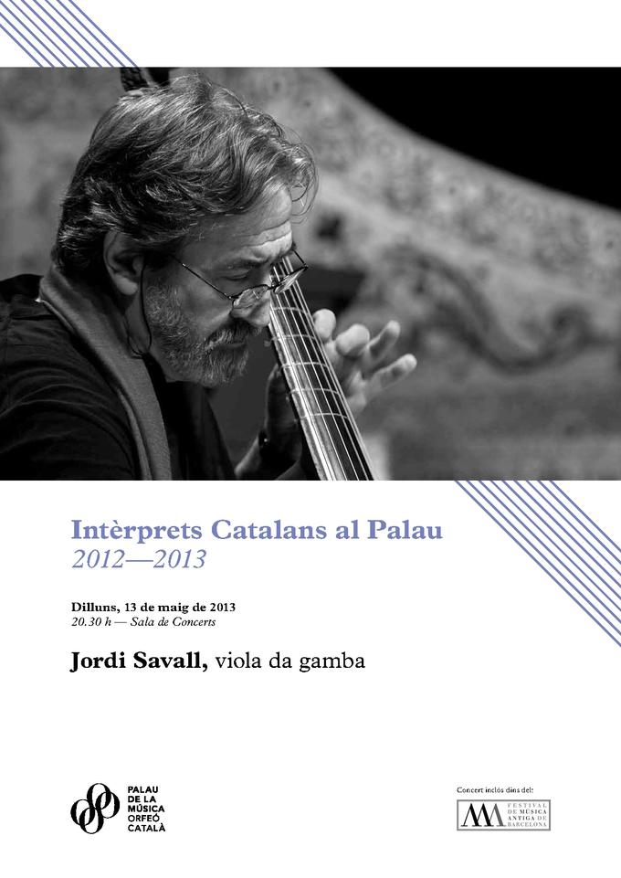 Programa de mano Jordi Savall